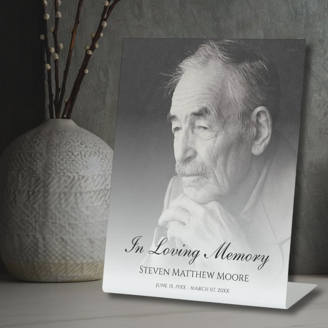 Gedenkfeier oder Beerdigung Foto Tribut Sockelschild (Photo Memorial Pedestal Sign)