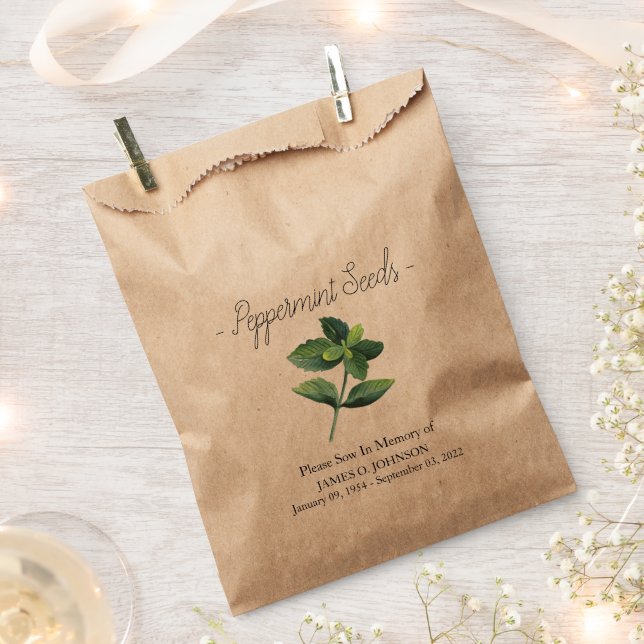 Gedenkfeier Peppermint Samenbeerdigung Geschenktütchen (Ausgeschnitten)