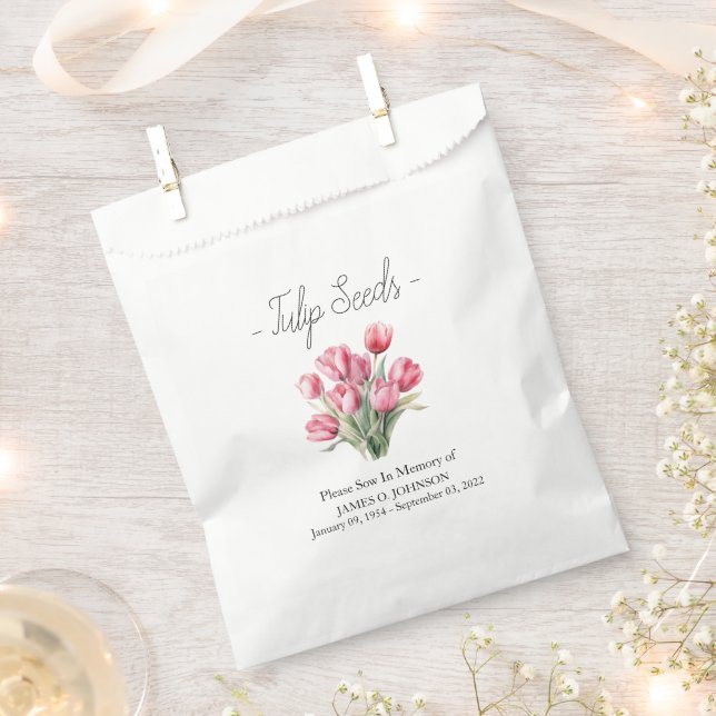 Gedenkfeier Tulip Seed Beerdigung Geschenktütchen (Ausgeschnitten)