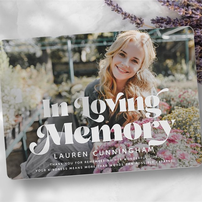 Gedenkfeier Vintages klassisches einfaches Foto Dankeskarte (Von Creator hochgeladen)