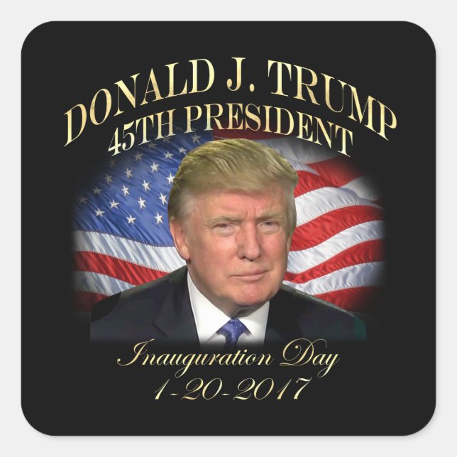 Gedenkfeier von Präsident Donald Trump Quadratischer Aufkleber (Vorderseite)