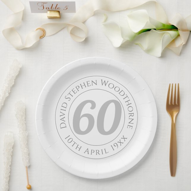 Gedenkfeier zum 60. Geburtstag Pappteller (Hochzeit)
