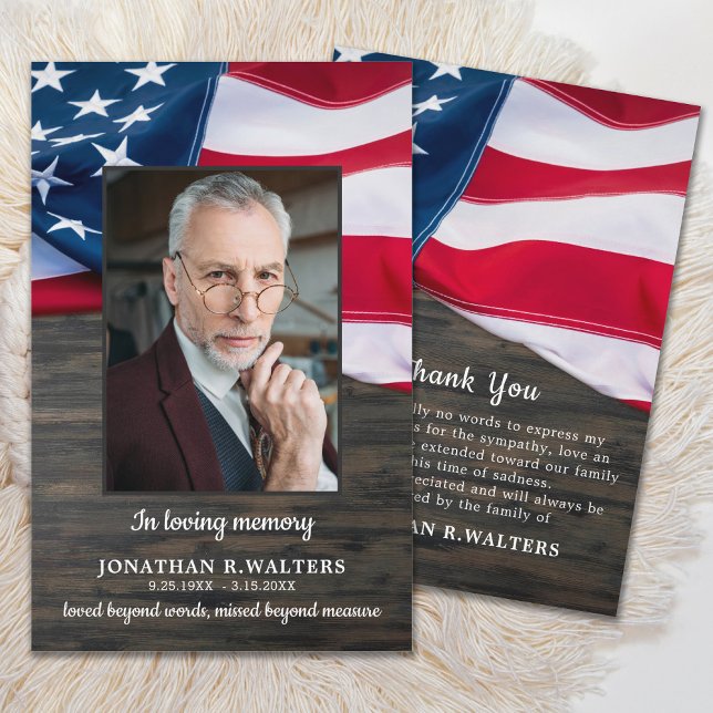 Gedenkfeier zum Foto der amerikanischen Flagge Dankeskarte (Von Creator hochgeladen)