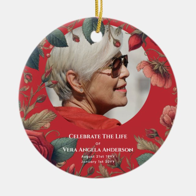 Gedenkfeier zum Foto von lebenslangen Bestattungsg Keramik Ornament (Vorne)
