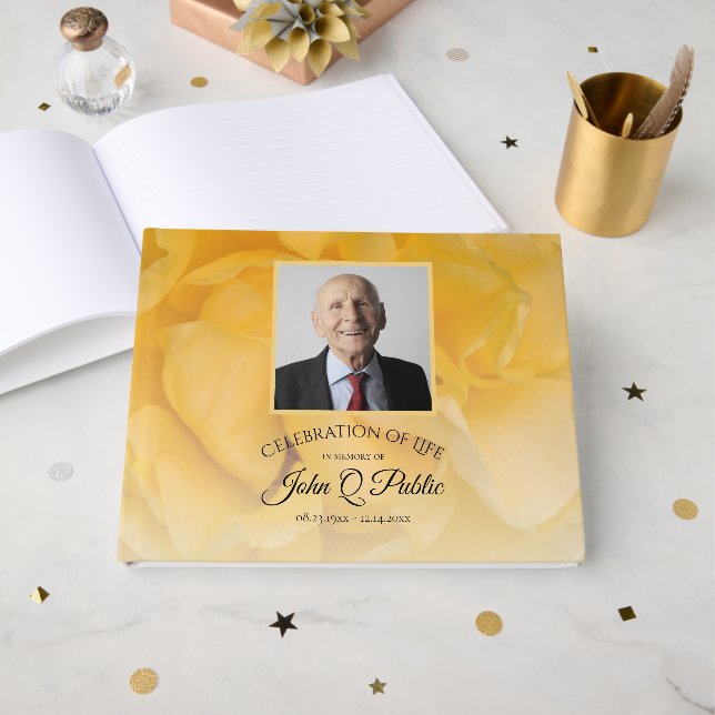 Gedenkfeier zum Gedenken an die Gelbe Rose Blume Gästebuch (Vorderseite Offen)