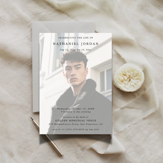 Gedenkfeier zum mattierten Foto Einladung (Von Creator hochgeladen)