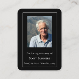 Gedenkfeier zur Beerdigung des Fotos Visitenkarte