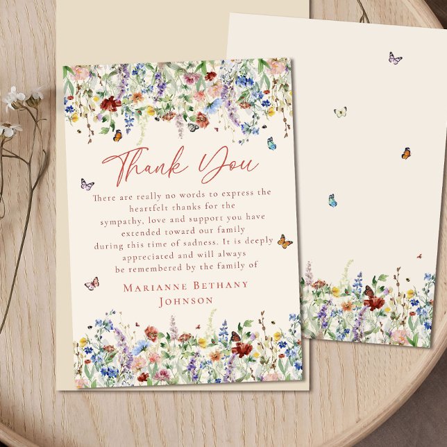 Gedenkfeier zur Wildblume der Wasserfarben Dankeskarte (Von Creator hochgeladen)