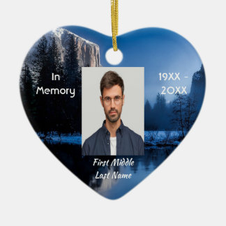 Gedenkfoto Bergsee Winter Schnee Keramik Ornament