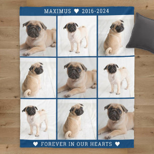 Gedenkfoto-Collage-Andenken für Navy-Hunde Fleecedecke