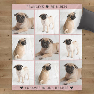 Gedenkfoto-Collage für rosa Hunde-Andenken Fleecedecke