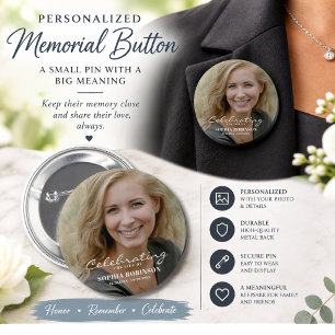 Gedenkfoto-Erinnerung an das Lebensfest Button