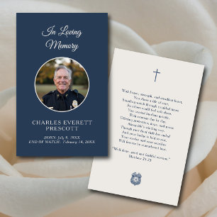 Gedenkfoto für Polizeibeamte Funeral Foto Gebet Bl Visitenkarte