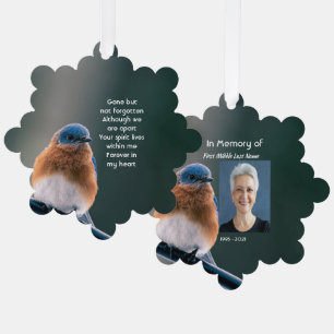 Gedenkfoto-Gebet Blaumeisengarten Vogel Ornament Karte