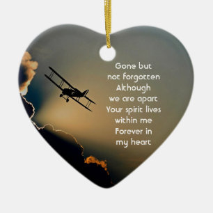 Gedenkfoto-Gebets-Pilot-Flugzeug fliegt  Keramik Ornament