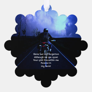 Gedenkfoto Gebetsmotorrad Biker Ornament Karte