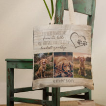 Gedenkfoto-Kollage aus rustikalem Holz für Hunde