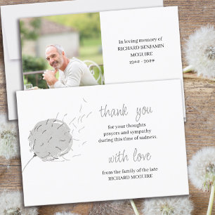 Gedenkfoto Löwenzahn Pusteblume Einfache Beerdigun Dankeskarte