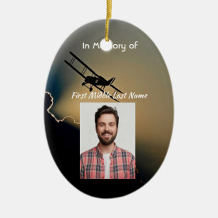 Gedenkfotogebet Pilot Flugzeuge Flug Keramik Ornament