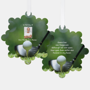 Gedenkfotograf Golfspieler Golfplatz Golfen Ornament Karte