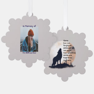 Gedenkgebet Lone Wolf Howling Ornament Karte