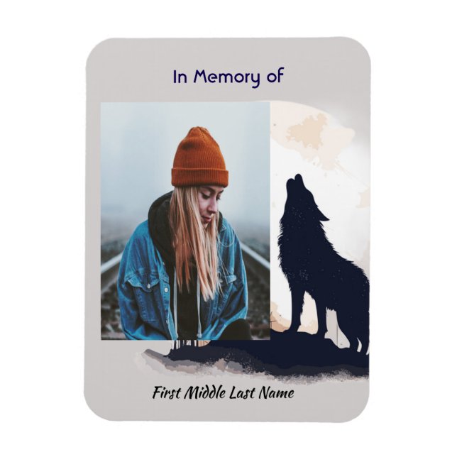Gedenkgebet Lone Wolf Howling Tier Magnet (Vertikal)
