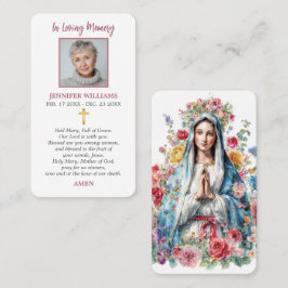 Gedenkgebetskarte Jungfrau Maria Kreuz Religiös Visitenkarte