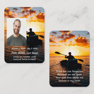 Gedenkgebetskarte Kayaking Sport  Visitenkarte