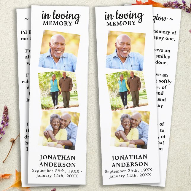 Gedenkgedicht 3 Foto Beerdigung Gebet 2 Lesezeiche (Von Creator hochgeladen)