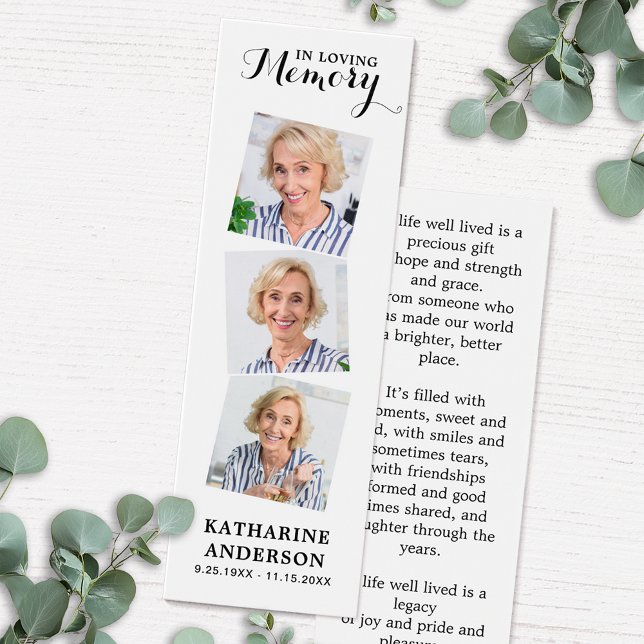 Gedenkgedicht 3 Foto Beerdigung Gebet Lesezeichen (Von Creator hochgeladen)