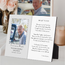 Gedenkgedicht und Foto-Anzeige Fotoplatte