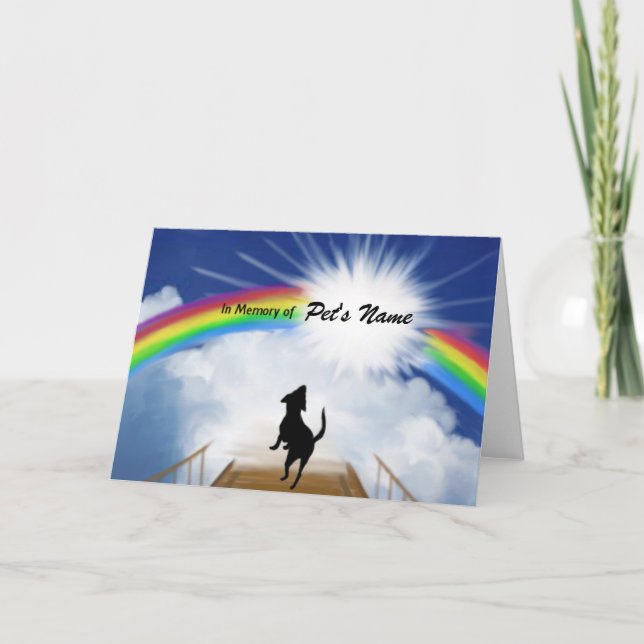 Gedenkgedicht von Rainbow Bridge für Hunde Karte (Vorderseite)