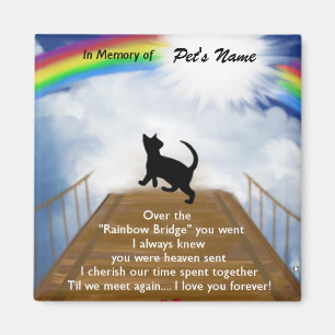 Gedenkgedicht von Rainbow Bridge für Katzen Magnet