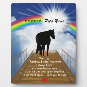 Gedenkgedicht von Rainbow Bridge für Pferde Fotoplatte
