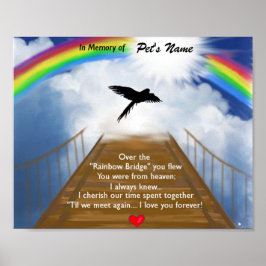 Gedenkgedicht von Rainbow Bridge für Vögel Poster