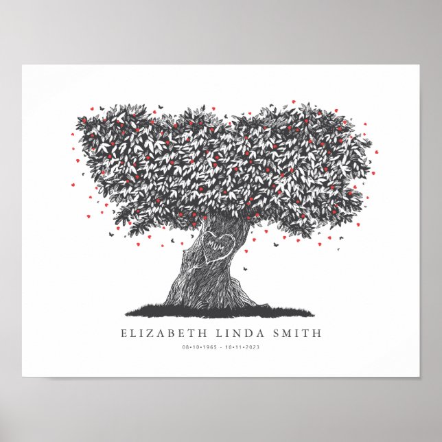 Gedenkgeschenk für den Verlust von Mutter, Baum de Poster (Vorne)