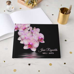 Gedenkgottesdienst Pinke Orchideen Wasserreflexion Gästebuch