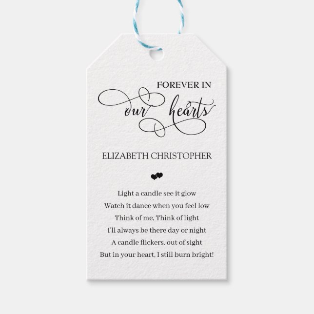 Gedenkkandle Feier zum Lebensanfall Candle Gunst Geschenkanhänger (Vorderseite)
