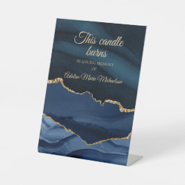Gedenkkapelle Hochzeit Burns Navy Blue Gold Sockelschild