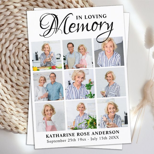 Gedenkkarte 9 Foto Collage Beerdigungskarte (Von Creator hochgeladen)