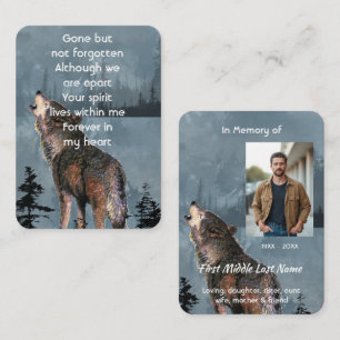 Gedenkkarte Andenken Howling Wolf Visitenkarte