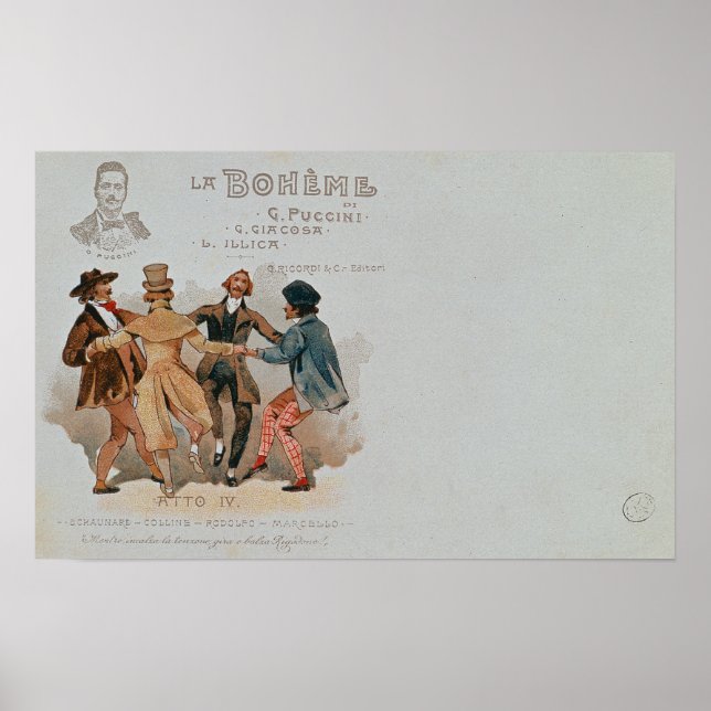 Gedenkkarte der Oper "La Poster (Vorne)