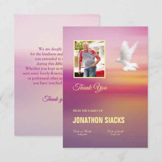 Gedenkkarte Einladung (Vorne/Hinten)