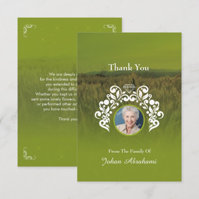 Gedenkkarte Einladung (Vorne/Hinten)