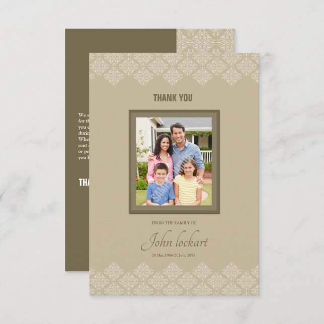 Gedenkkarte Einladung (Vorne/Hinten)