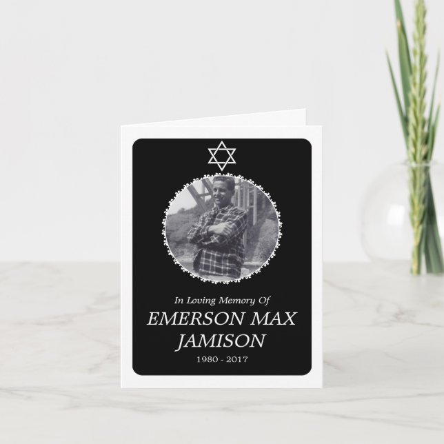 Gedenkkarte : eleganter Stern des Davids Karte (Vorderseite)