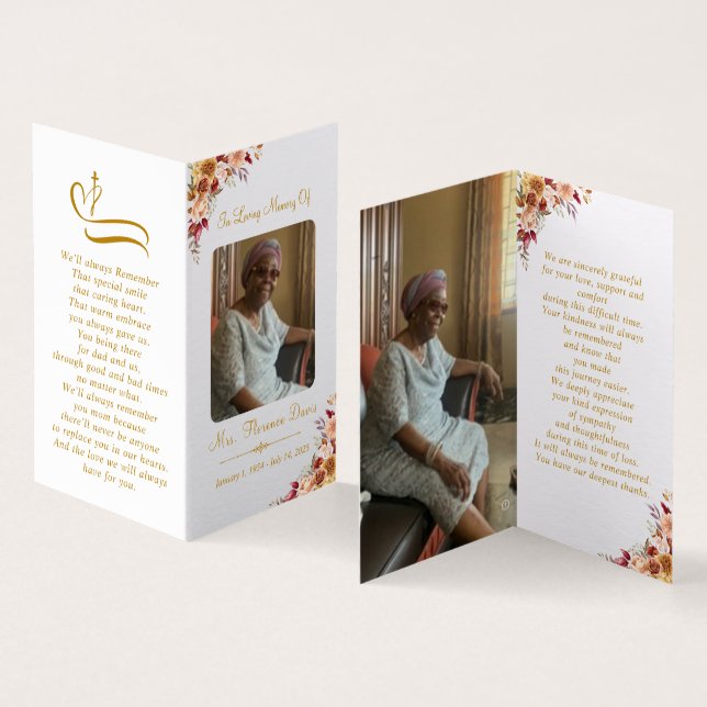 Gedenkkarte für das Foto "Gold Script" (Innenseite und Außenseite)