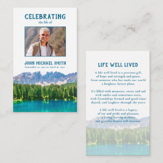 Gedenkkarte für den Bergsee Visitenkarte