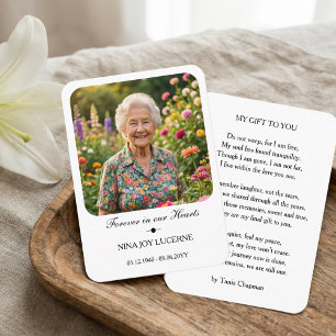 Gedenkkarte für Fotos in Brieftaschengröße "Für im Begleitkarte