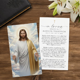 Gedenkkarte für religiöse Jesus-Erinnerung und Bei